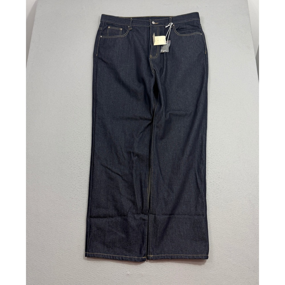 Mnml Jeans Mens 40 Rinsed Indigo Raw Baggy Denim M2024-D354-RIN-40 Streetwear